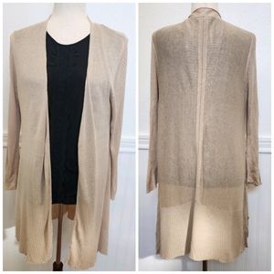 Cupio linen blend cardigan lightweight jacket camel tan size Large